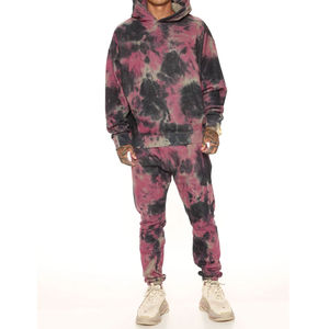 Survêtement deux pièces personnalisé pour hommes avec rayures latérales faites votre propre marque solide motif vêtements personnalisés pour l'hiver - Product Image 1