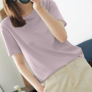 Vente en gros de chemises pour femmes OEM/ODM personnalisées lourdes de haute qualité 100% coton T-shirts en coton uni deux tons respirants Street Wear - Product Image 6