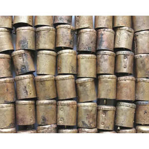 Clochettes indiennes en laiton faites à la main, carillons éoliens en fer et étain, clochettes en laiton plaqué à thème logo, coulées et soudées, 2 hauteurs, lot de 2 en vrac - Product Image 5