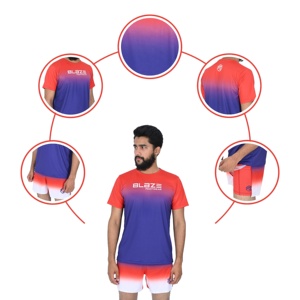 Blaze Fight Wear 2025 Ensemble de lutte tricoté pour hommes personnalisés T-shirts + shorts Sublimation complète Ensemble de 2 pièces avec short 2 en 1 - Product Image 6