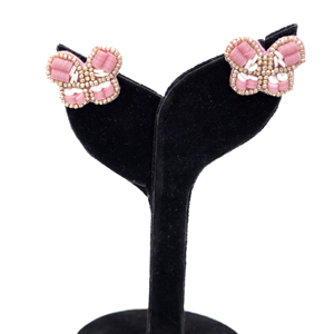 Lightweight Comfortable <b>Butterfly</b> Stud Earrings Artisan <b>Bead</b> Embroidery Jewelry Custom Fashion Women's Pinkweave Boutique Gift - Product Image 1