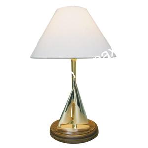 Lámpara de mesa de yate chapada en oro Base de madera Lámparas elegantes ligeras y iluminación Lámpara decorativa de barco náutico de primera calidad - Product Image 1