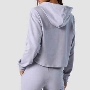 เสื้อฮู้ดดี้พิมพ์โลโก้สั่งทำขายส่งปี 2025 สำหรับผู้หญิง เสื้อฮู้ดดี้สตรีทแวร์ไซส์ใหญ่สำหรับฤดูหนาว เสื้อครอปท็อปแบบสวมหัว - Product Image 5