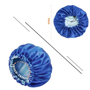 Gorros de satén ajustables, gorro de dormir de Color personalizado, gorro de dormir de alta calidad para mujer, banda elástica, servicio OEM - Product Image 3