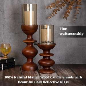 Candelabro de Madera Natural de Primera Calidad Hecho a Mano, Decoración Ecológica para el Hogar, para Espacios de Estar, Tradebyd - Product Image 2