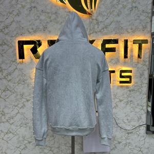 Sudadera con Capucha de Alta Calidad con Etiqueta Personalizada, Recién Llegada, con Cremallera, Estilo Desgastado, Chaqueta con Cremallera y Pedrería, Lavado Ácido, Sudadera de Forro Polar para Hombre, Estilo Urbano - Product Image 3