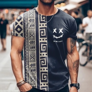 เสื้อยืดวินเทจสำหรับผู้ชายเสื้อยืดแขนสั้นสำหรับฤดูร้อนเสื้อยืดแฟชั่นลำลองพิมพ์ลายซับลิเมชันตามสั่ง - Product Image 1