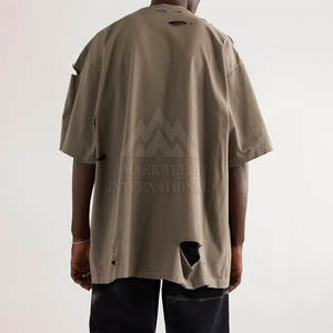 Camisetas de Estilo Único para Hombre, Camisetas Desgastadas de Media Manga con Cuello Redondo, Moda, Gran Venta, 100% Algodón, Ajuste Holgado, Camiseta Estampada Desgastada - Product Image 3