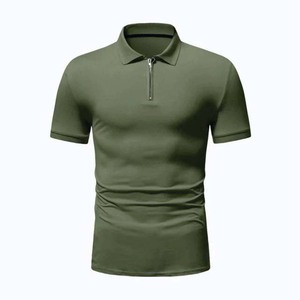 Polo manches courtes zippé pour homme Logo personnalisé et couleur en coton respirant Taille Plus Vêtements pour homme Polos - Product Image 2