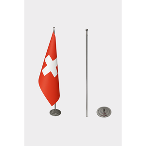 Official <b>for</b> Switzerland Indoor <b>Flag</b> with Custom Logo Aluminum <b>Pole</b> & Durable Materials - Product Image 2