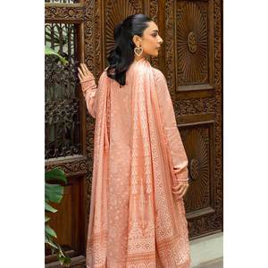 Ensemble de costume 3 pièces non cousu pour femme avec dupatta en soie brûlée imprimée laquée or SP-52046 - Product Image 2