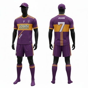 Tenue de football gaélique pour hommes, 160 GSM, polyester respirant, interlock, bleu royal, panneau blanc, sublimation, kit d'équipe personnalisé - Product Image 2