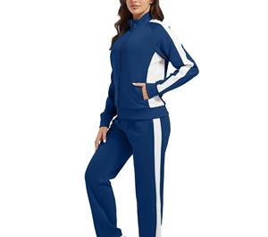 Vente chaude, jogging sportif de haute qualité, léger, coupe-vent, personnalisé, ensemble 2 pièces, survêtement de sport, ourlet fendu, cordon de serrage pour femmes - Product Image 1