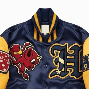 Chaquetas Varsity de Invierno para Hombre, Modernas, con Bordado Chenille, Satén, Transpirables, de Alta Calidad, Estilo Urbano - Product Image 4