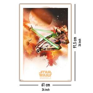 Modern Style Star Wars Episode V <b>Poster</b> Featuring the Millennium Falcon on High Quality Paper for Wall Decor - Product Image 5