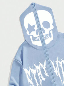 Sudadera con capucha y cremallera completa para hombre, con estampado y bolsillo canguro, colores personalizados y personalización completa - Product Image 2