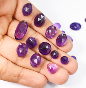 พลอยอะมีทิสต์ธรรมชาติทรงโรสคัทเหลี่ยมเพชรพลอย ขายส่ง น้ำหนัก 176.15 กะรัต จำนวน 50 ชิ้น ขนาดเฉลี่ย 14x10 - 8 มม. อะมีทิสต์แอฟริกันธรรมชาติ - Product Image 5