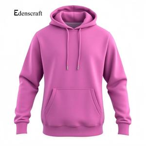 Sudadera con capucha de ajuste informal para todas las estaciones para hombre, sudadera holgada cómoda de mezcla de algodón suave personalizable, estampado teñido liso ODM - Product Image 3
