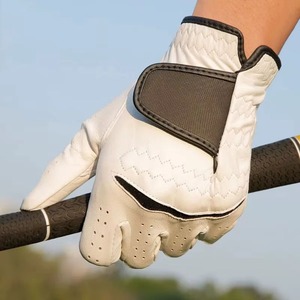 Precio de fábrica, superventas, mano izquierda, Cabretta, cuero, dedo completo, guantes de Golf impermeables, cierre de bucle de gancho, deportes suaves y duraderos - Product Image 6