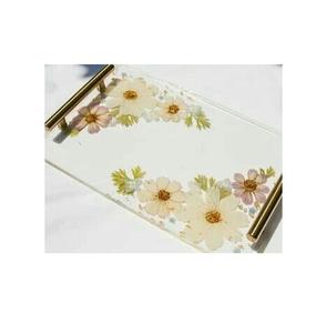 Bandejas de resina de lujo con mango de metal para decoración de diseñador cocina elegante comedor servir fiesta esencial multifuncional - Product Image 2