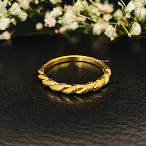 Bague de mariage torsadée de luxe chrétienne en or massif 14 carats STAR JEWELRY STR 62 - Product Image 3