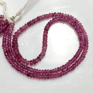 Cuentas de forma Rondelle facetadas de turmalina rosa de alta calidad, piedras preciosas naturales para hacer pulseras - Product Image 3