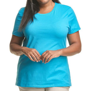 Camisetas Casuales de Verano para Mujer, de Alta Calidad, con Logotipo Personalizado Bordado, Tallas Grandes, Mangas Cortas, Cuello Redondo, 100% Algodón - Product Image 3