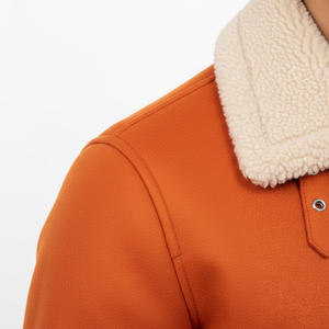 เสื้อแจ็คเก็ตหนังผู้ชาย คอตั้ง ผ้าแคนวาส ระบายอากาศ สไตล์สตรีทแวร์ อุ่นสบายสำหรับฤดูหนาว รับผลิตตามแบบ OEM ออกแบบเองได้ แฟชั่นเสื้อคลุมด้านหน้า ขายส่ง - Product Image 5