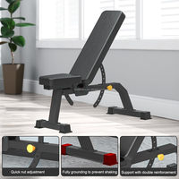 Banc de musculation pliable et réglable en métal, avec logo personnalisé, pour salle de sport commerciale, utilisation intérieure.