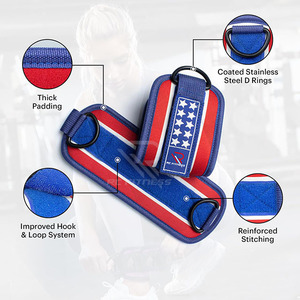 Customized Exercise Gym <b>Brace</b> Leather Cable Machine Kickback Cuff Attachment Adjustable <b>Ankle</b> Weight Straps Professional - Product Image 3