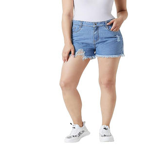 Top Trendy Women Casual Summer Breathable Colored High Waisted Ripped Stylish Denim <b>Shorts</b> - Product Image 1