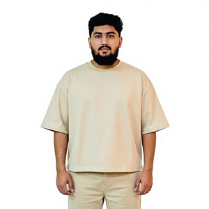 เสื้อยืดคอกลมทรงโอเวอร์ไซส์ ตัดเย็บแบบ Boxy Fit ไหล่ตก ตัดสั้น สไตล์สตรีทแวร์ รับทำโลโก้ตามสั่ง ขายส่ง - Product Image 1