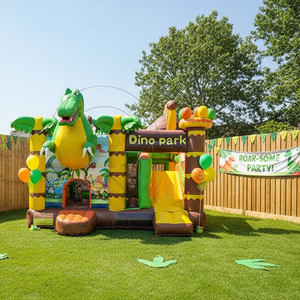 Castillo Inflable Comercial con Forma de Dinosaurio, Castillo Hinchable para Niños, Castillo Inflable de PVC para Exteriores con Tobogán - Product Image 2
