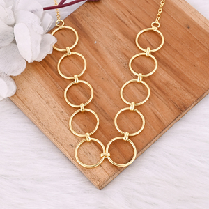 Collar de Latón Simple y Sencillo, Hecho a Mano, Chapado en Oro, Joyería para Mujer, Collar para Boda o Aniversario - Product Image 4