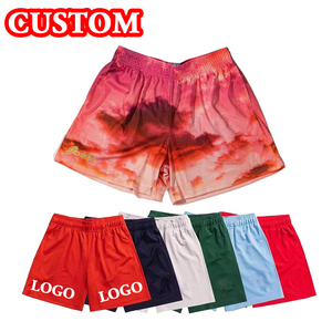 กางเกงขาสั้นวินเทจผู้ชายขายส่ง ผ้าวอร์สเตด โพลีเอสเตอร์ 100% พิมพ์ลายดิจิทัล สำหรับฤดูร้อน ว่ายน้ำ ออกกำลังกาย ยูนิเซ็กซ์ รับสกรีนโลโก้ - Product Image 2