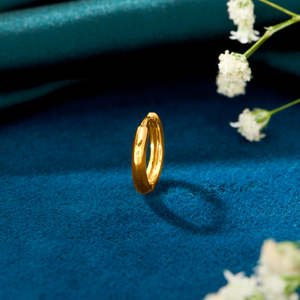 18K <b>Gold</b> Plated Diamond Hoop Drop <b>Earrings</b> for <b>Men</b> Religious Style Party Wedding Gift - Product Image 1