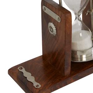 <b>Decorative</b> <b>Sand</b> Timer Bookends Wooden Base Perfect for Office Workspace Study Table Bookshelf and Home Library Display - Product Image 5