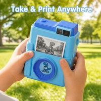 Appareil photo instantané pour enfants Dinosaure avec imprimante thermique CCD, écran IPS 2,4 pouces, double objectif, jouet photo 57 mm pour cadeaux