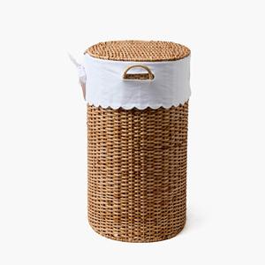 Rattan hamper <b>basket</b> with <b>fabric</b> liner factory price <b>storage</b> hampers hand-braided bin <b>baskets</b> - Product Image 3