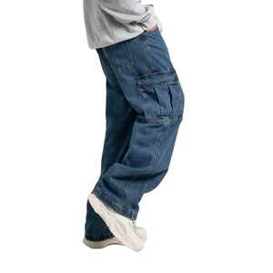 Jeans en denim pour homme sur mesure, coupe classique, coton lourd, style streetwear confortable, vente en gros en vrac, usine - Product Image 4