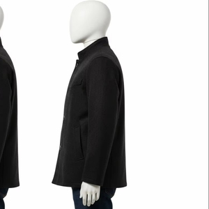 Chaqueta de Cuello Mao para Hombre, Resistente al Viento, Tejido de Lana, Abrigo Estructurado Cálido, Ropa Casual de Invierno para Negocios, Proveedor Mayorista - Product Image 3