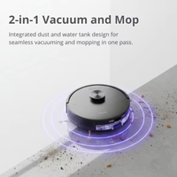 Aspirateur robot électrique 45W avec filtre HEPA et fonction serpillière, navigation LDS SLAM, contrôlé par application, alimenté par batterie, pour usage intérieur/garage