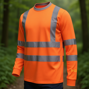 เสื้อยืดแขนยาวสีส้มสะท้อนแสงสำหรับงานอุตสาหกรรม-NEVIO SAFESTYLE - Product Image 3