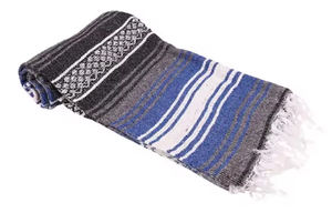 Compra la manta azul oscuro más vendida, manta étnica de rayas para yoga, Playa y uso al aire libre - Product Image 6