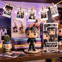 Figurine d'idole Kpop personnalisée, sweat à capuche décontracté, figurine vinyle de collection avec microphone, coffret cadeau pour fans, présentoir de vente au détail, marchandises en gros
