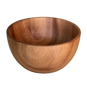 Juego de 3 Tazones de Madera de Acacia de Grado Alimenticio, Tazón Redondo para Ensalada con Cuchara y Tenedor para Uso en el Hogar - Product Image 4