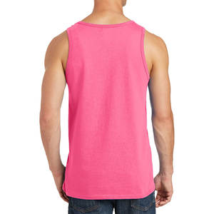 100% anillo hilado algodón prenda teñida tanque Atlético hombres algodón transpirable camisetas sin mangas - Product Image 2