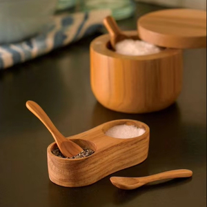 El más nuevo diseño de 2 compartimentos de madera Nueva llegada Tazón de azúcar y sal de moda Tazón de azúcar de cocina de aspecto estándar de la más alta calidad - Product Image 1