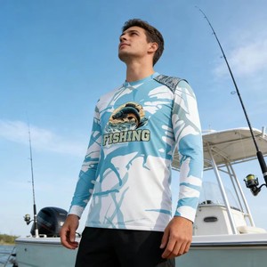 Maillot de pêche personnalisé en sublimation, anti-humidité, imprimé camouflage, pour la pêche en plein air, la randonnée, les tournois, protection anti-UV - Product Image 6