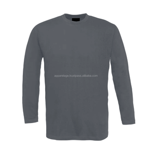 เสื้อยืดแขนยาวผู้ชาย, เสื้อยืด100% โพลีเอสเตอร์ระบายอากาศแห้งเร็วสำหรับฤดูหนาวพิมพ์ลายเปล่า - Product Image 3